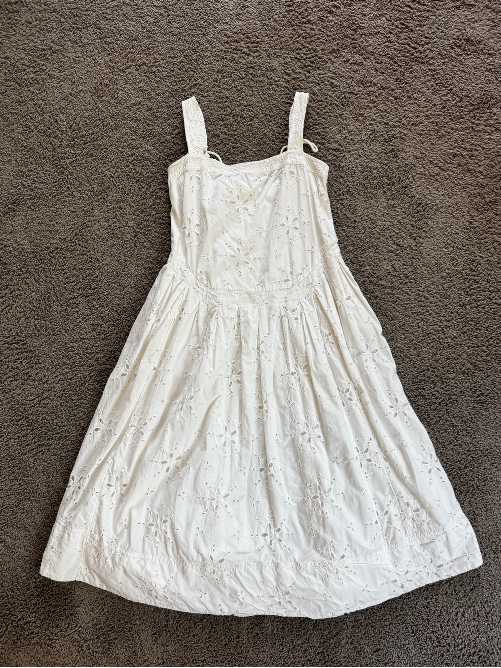Free people women’s White Eyelet Sundress - Lightweight Summer Dress